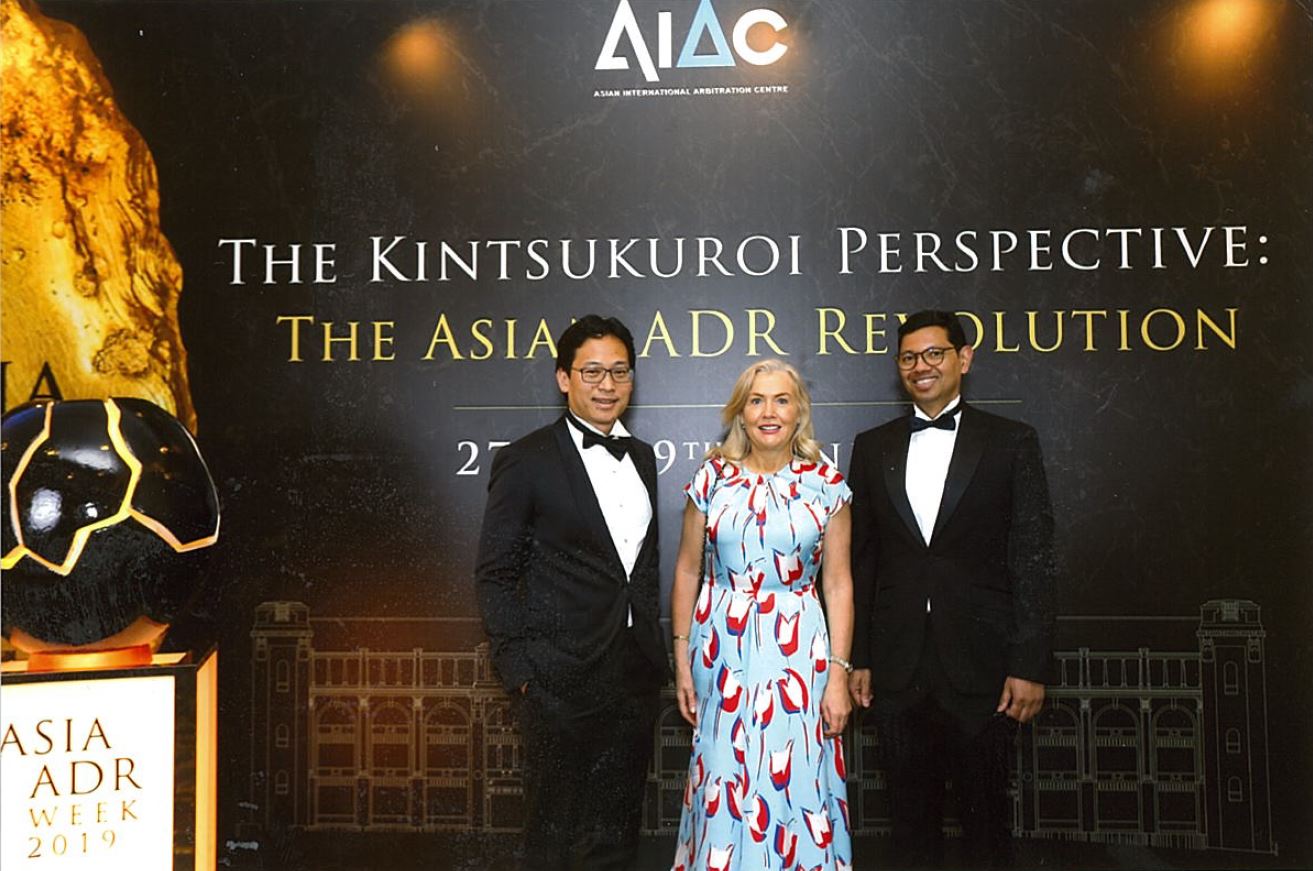 From Left to Right:  Foo Joon Liang (Chairman CIArb Malaysia), Caroline Kenny QC (Chairman CIArb Australia) & Paul Sandosham (Chairman CIArb Singapore).
